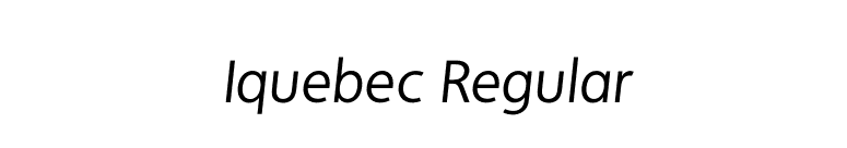Iquebec Regular font preview