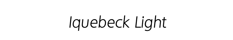 Iquebeck Light font preview