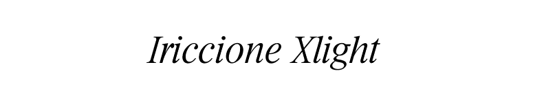 Iriccione Xlight font preview