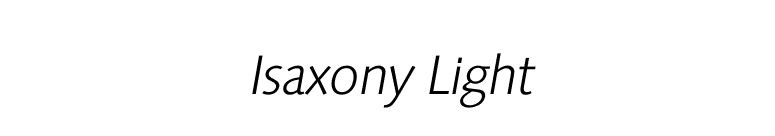 Isaxony Light font preview