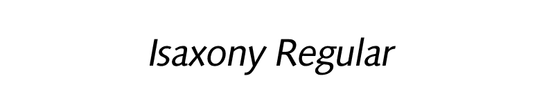 Isaxony Regular font preview