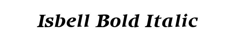 Isbell Bold Italic font preview
