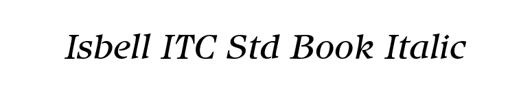 Isbell ITC Std Book Italic font preview