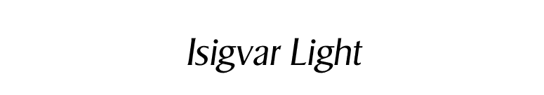 Isigvar Light font preview