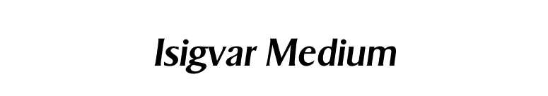 Isigvar Medium font preview
