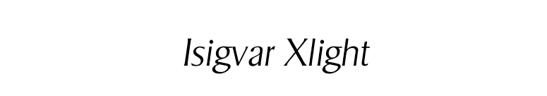 Isigvar Xlight font preview