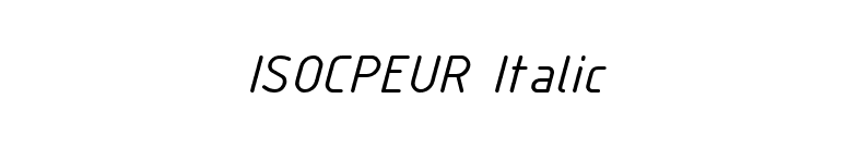 ISOCPEUR Italic font preview