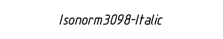 Isonorm3098-Italic font preview