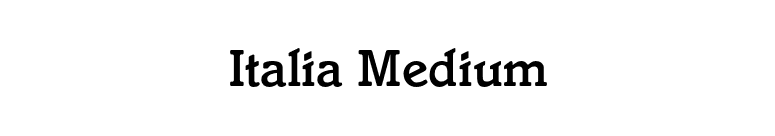 Italia Medium font preview