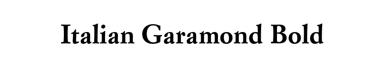 Italian Garamond Bold font preview