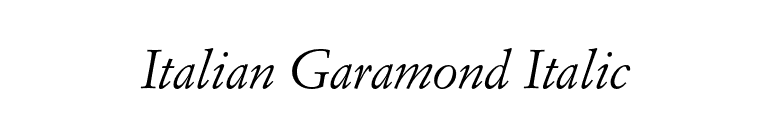 Italian Garamond Italic font preview