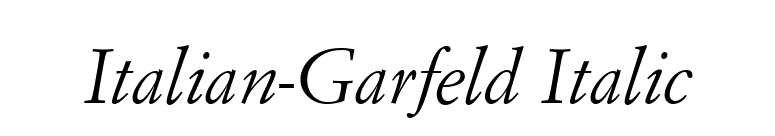 Italian-Garfeld Italic font preview
