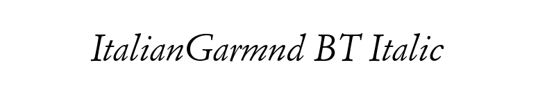 ItalianGarmnd BT Italic font preview