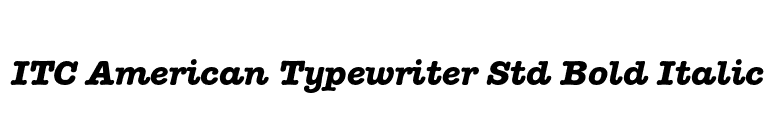 ITC American Typewriter Std Bold Italic font preview
