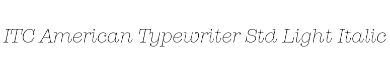 ITC American Typewriter Std Light Italic font preview