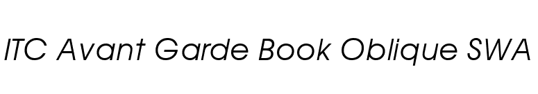 ITC Avant Garde Book Oblique SWA font preview