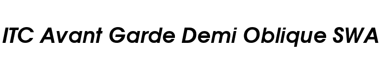 ITC Avant Garde Demi Oblique SWA font preview