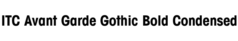 ITC Avant Garde Gothic Bold Condensed font preview