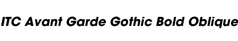 ITC Avant Garde Gothic Bold Oblique font preview
