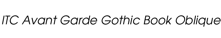 ITC Avant Garde Gothic Book Oblique font preview