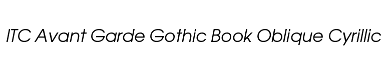 ITC Avant Garde Gothic Book Oblique Cyrillic font preview