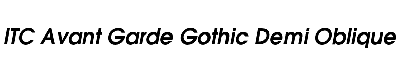 ITC Avant Garde Gothic Demi Oblique font preview