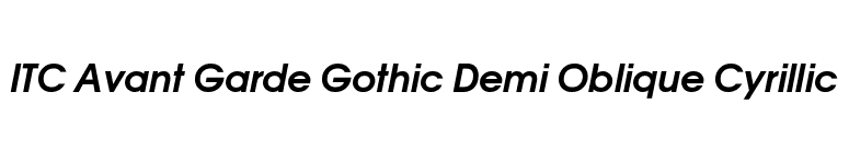 ITC Avant Garde Gothic Demi Oblique Cyrillic font preview