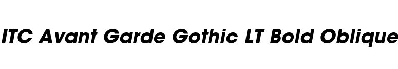 ITC Avant Garde Gothic LT Bold Oblique font preview