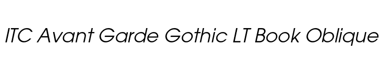 ITC Avant Garde Gothic LT Book Oblique font preview