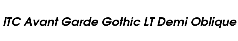 ITC Avant Garde Gothic LT Demi Oblique font preview
