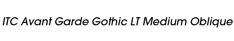 ITC Avant Garde Gothic LT Medium Oblique font preview