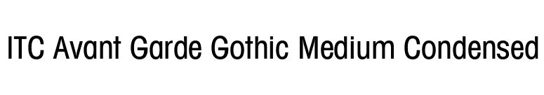 ITC Avant Garde Gothic Medium Condensed font preview