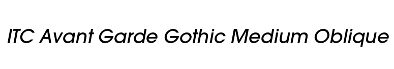 ITC Avant Garde Gothic Medium Oblique font preview
