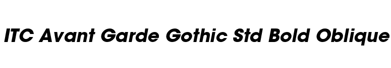 ITC Avant Garde Gothic Std Bold Oblique font preview
