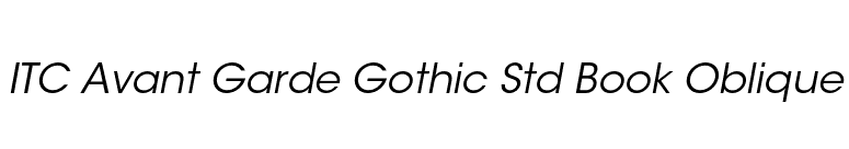 ITC Avant Garde Gothic Std Book Oblique font preview