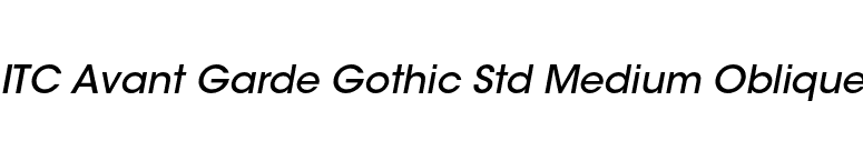 ITC Avant Garde Gothic Std Medium Oblique font preview