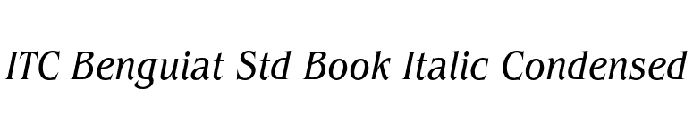 ITC Benguiat Std Book Italic Condensed font preview