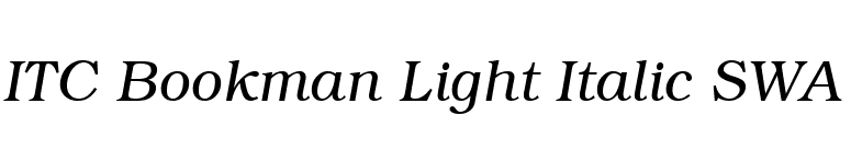 ITC Bookman Light Italic SWA font preview