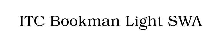 ITC Bookman Light SWA font preview