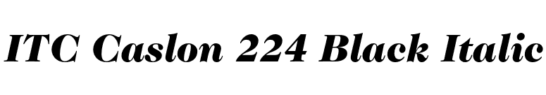 ITC Caslon 224 Black Italic font preview