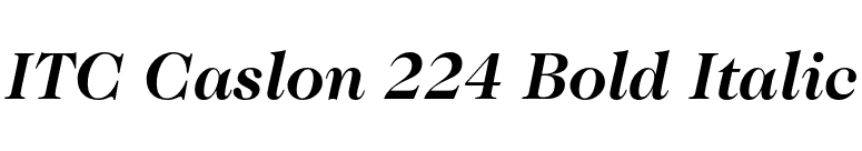 ITC Caslon 224 Bold Italic font preview