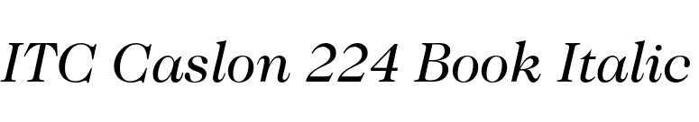 ITC Caslon 224 Book Italic font preview