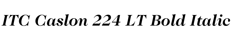 ITC Caslon 224 LT Bold Italic font preview