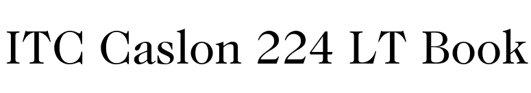ITC Caslon 224 LT Book font preview
