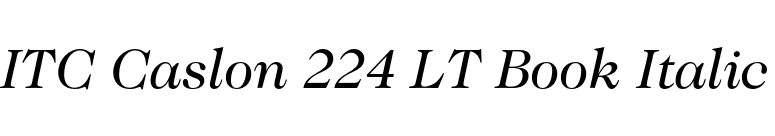 ITC Caslon 224 LT Book Italic font preview