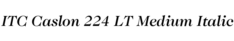ITC Caslon 224 LT Medium Italic font preview