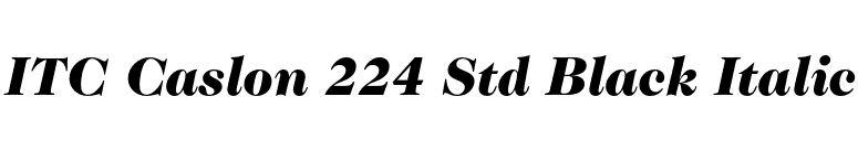 ITC Caslon 224 Std Black Italic font preview