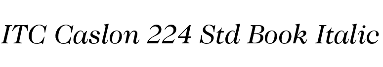 ITC Caslon 224 Std Book Italic font preview