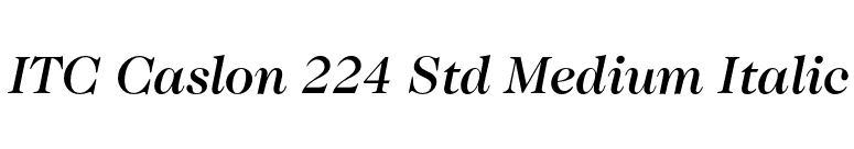 ITC Caslon 224 Std Medium Italic font preview