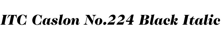 ITC Caslon No.224 Black Italic font preview